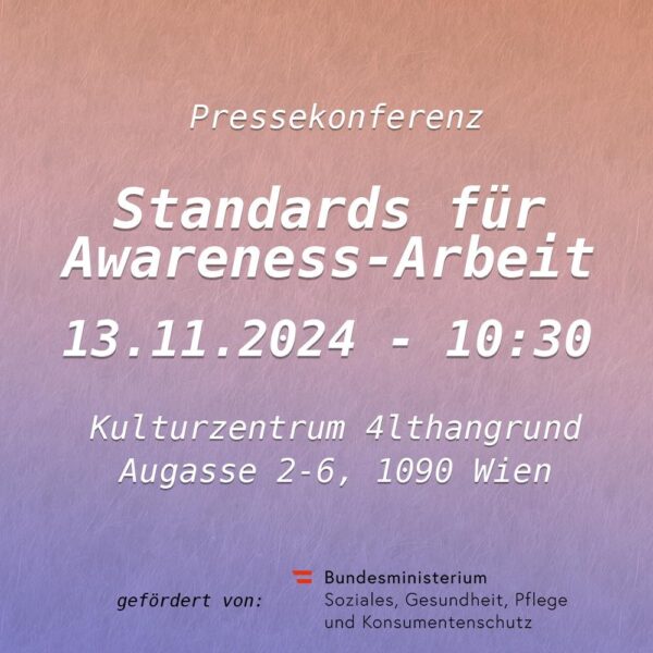 Pressekonferenz – Standards für Awarenessarbeit